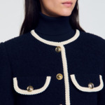 Veste longue en tweed fantaisie