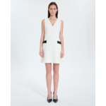 Robe courte en tweed écrue