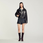 Blouson en cuir vieilli