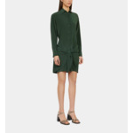 Robe Chemise Verte Courte Avec Nœud Femme