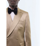 Veste de smoking croisée satinée