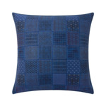 Kenzo - Taie d'oreiller en satin bleu, K Sashiko