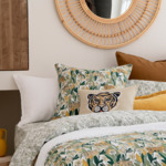 Olivier Desforges - Drap housse en satin de coton lavé vert, Mr Khan