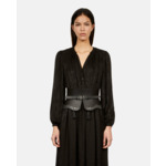 Ceinture Corset En Cuir Noir Avec Clous