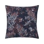 Lacoste - Taie d'oreiller en satin de coton lavé bleu, L Botanic