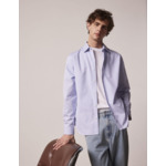 Chemise semi-ajustée rayée bleue