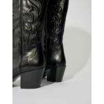 Bottes santiags en cuir lisse brodé