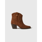 Bottines santiags en cuir suédé