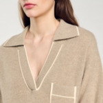 Pull en laine/cachemire à col V