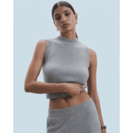 Pull Sans Manche Perles à L'encolure