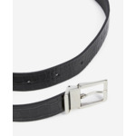 Ceinture En Cuir Effet Crocodile Noir