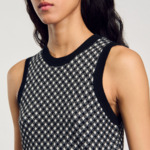 Top en maille à carreaux