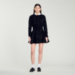 Cardigan en maille velours pailletée