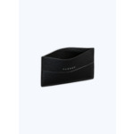 Porte-cartes en cuir grainé noir