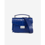 Sac Emily Small En Cuir Bleu Effet Crocodile