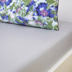 Kenzo - Drap housse en satin gris, K Anémone