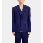 Veste De Costume Bleu Vif En Laine Homme