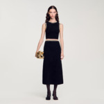 Top en maille à col bijoux