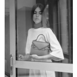 Petit sac à main double rabat Emilie en cuir grainé