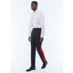 Pantalon de smoking ajusté en laine
