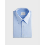 Chemise col prodigieux en façonné uni bleu