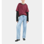 T-Shirt Manches Longues À Capuche Bordeaux Homme