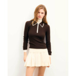 Pull Col Polo Bicolore Zippé