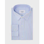Chemise Ajustée bleue rayée rose