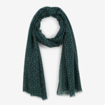 Écharpe imprimée fleurie gris anthracite