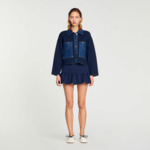 Cardigan à détail denim