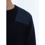 Pull côtelé en laine et coton