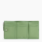 Portefeuille zippé Charlotte en cuir lisse