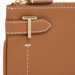 Pochette zippée Simone en cuir grainé