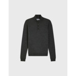 Pull col camionneur chris boutonné en laine et cachemire uni gri