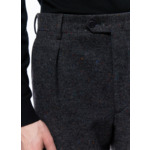 Pantalon droit en laine mouchetée