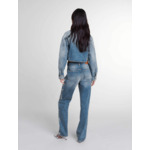 Blouson en denim brodé