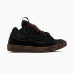 Lanvin Leather Curb Sneaker Dark Brown