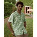 Chemise kaki & écru