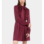 Robe Courte Jacquard Bordeaux Femme