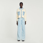 Cardigan avec empiècements en jean