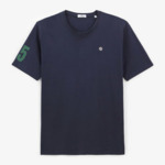 T-shirt manches courtes col rond en coton avec imprimé 15 bleu navy