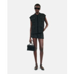 Black Tweed Sleeveless Jacket Femme