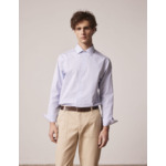 Chemise semi-ajustée rayée bleue