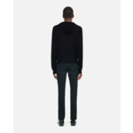 Cardigan Noir En Laine À Capuche Homme