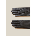 Gants cuir noir monogramme CP doré