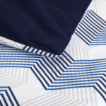 Lacoste - Housse de couette en satin de coton bleu, L Weave