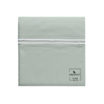 HOUSSE DE COUETTE | Pure White Percale Lavée - Light Green - Finition White