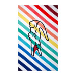 Lacoste - Serviette de plage en velours 450 g/m², L Rainbow