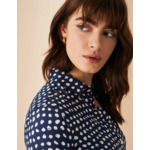 Chemise Marina en viscose marine à pois