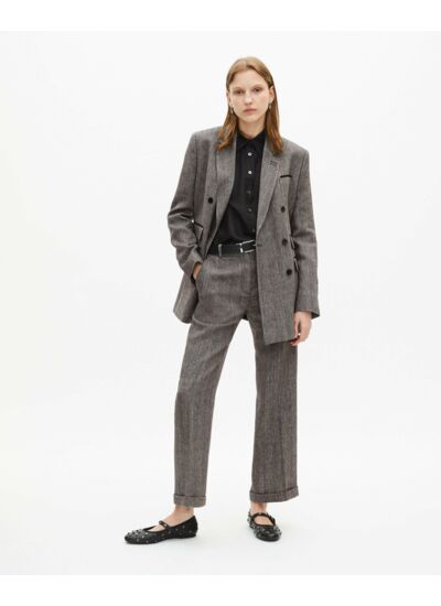 Pantalon Droit Avec Revers